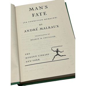 man's fate by andre' malraux hardcover book 1934 English the modern library READ